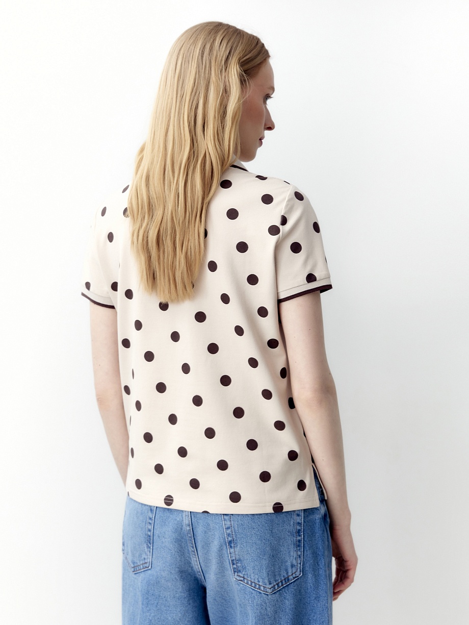 Хлопковая футболка-поло