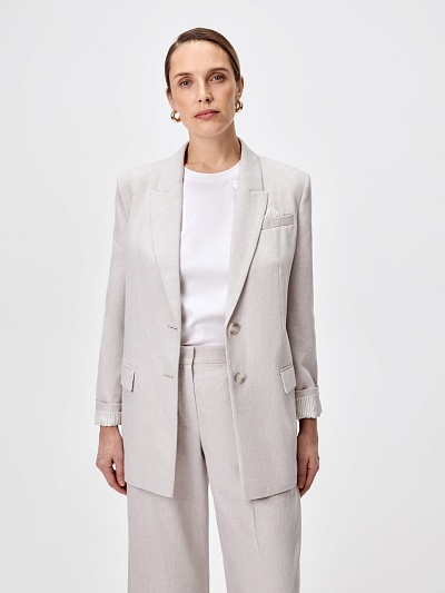 Жакет из хлопка и льна POMPA