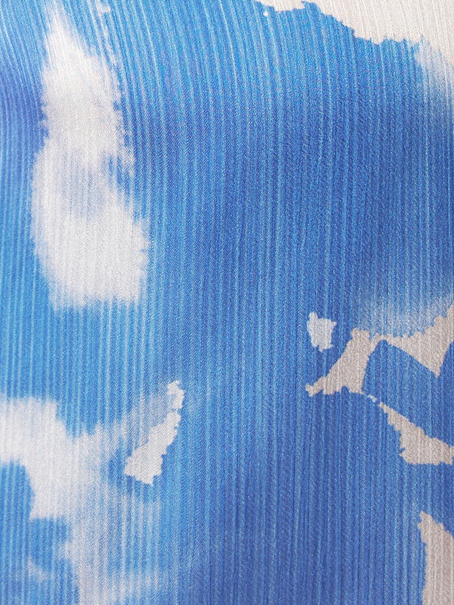 Прямая блуза с растительным принтом