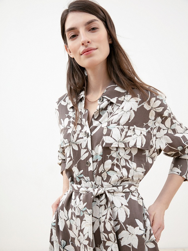 Платье-рубашка с поясом