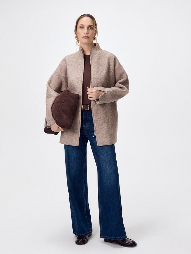 Полупальто из вареной шерсти с мембраной