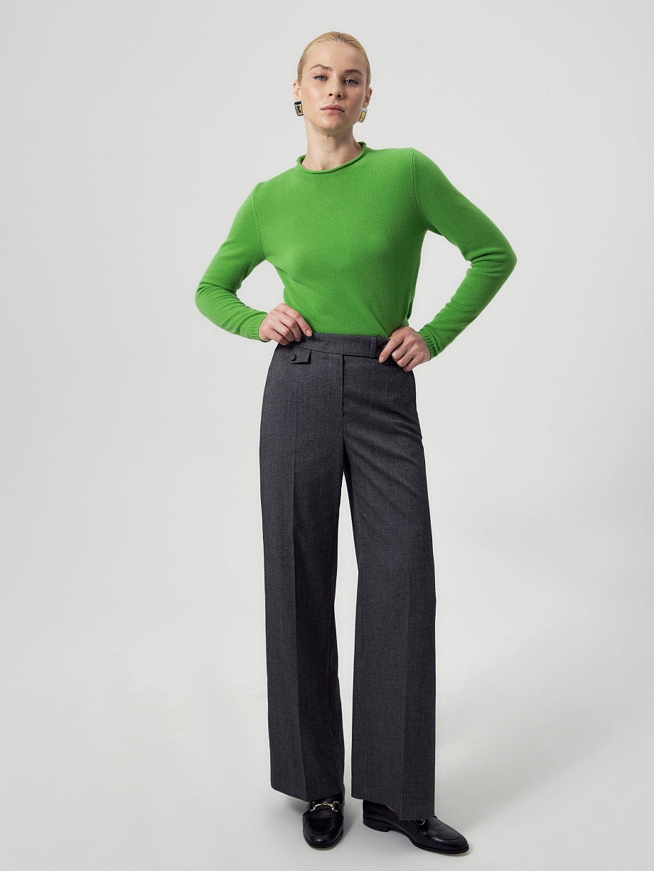 Брюки из фактурной костюмной ткани