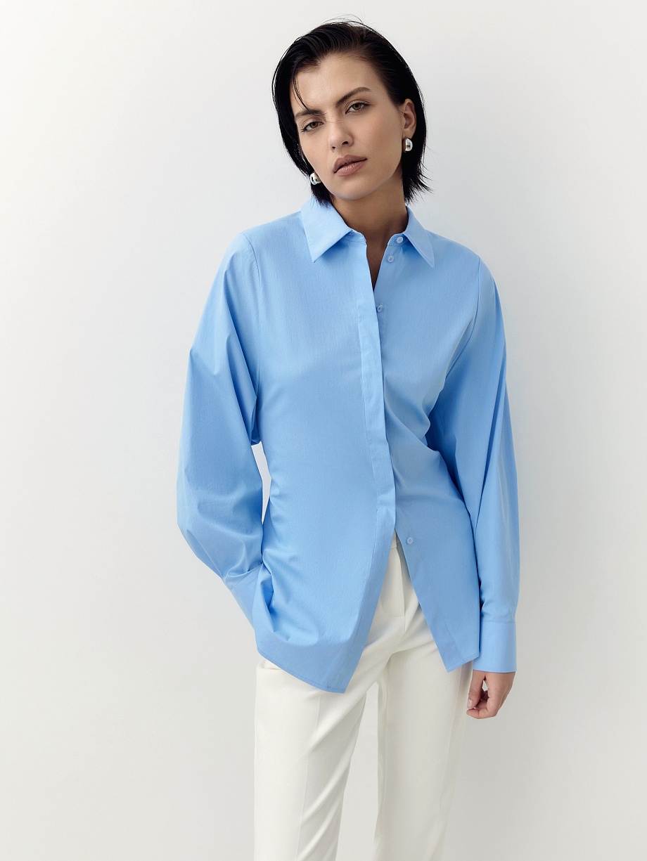 Блуза из хлопковой ткани с резинкой на спинке