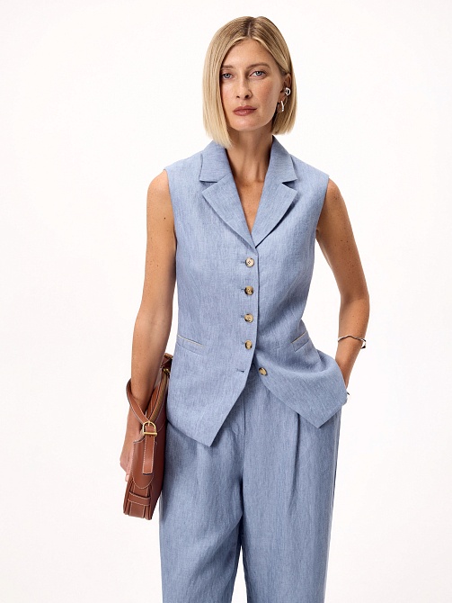 Жилет из премиального 100% льна 