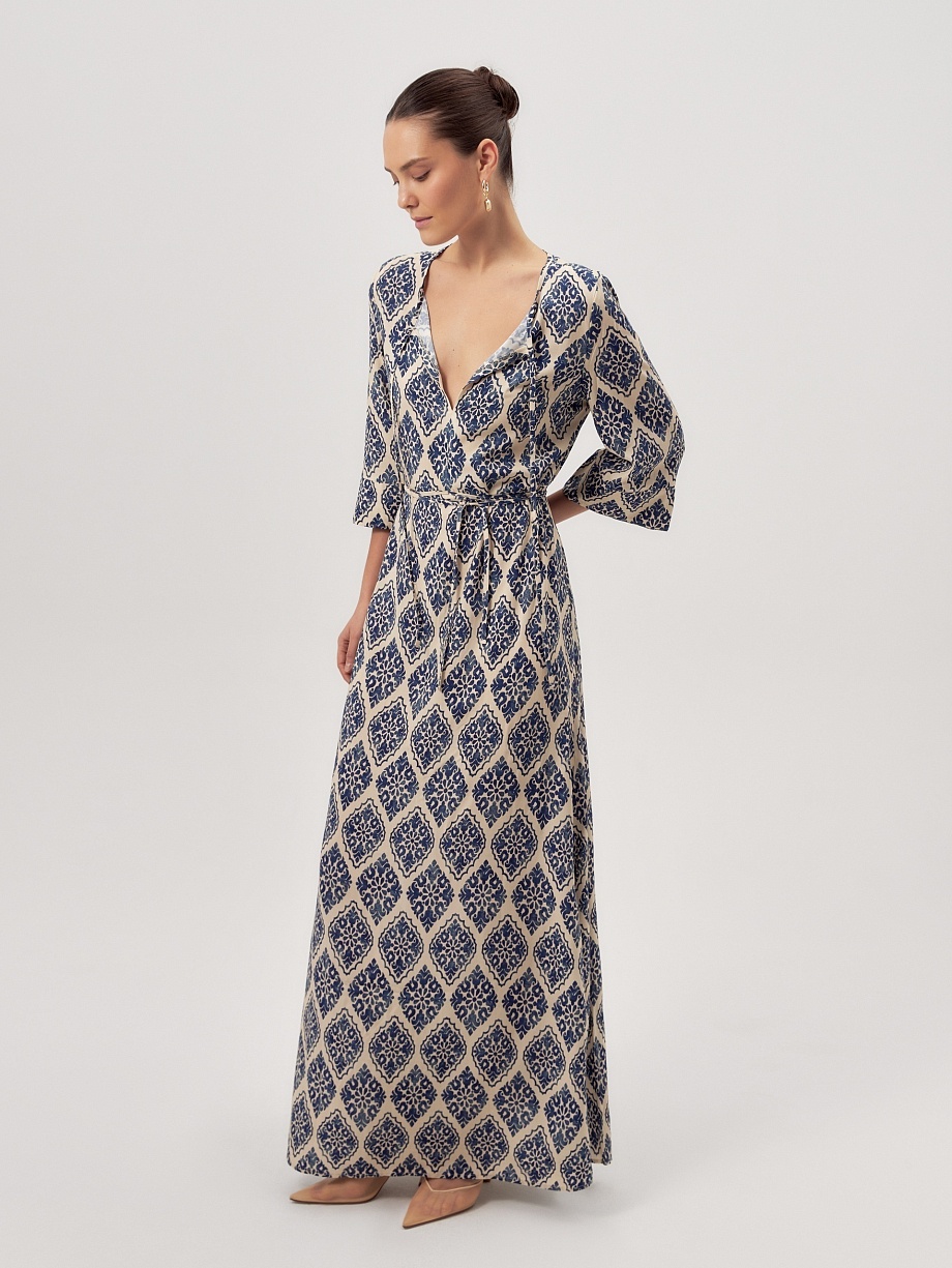 Летнее платье в пол из вискозы