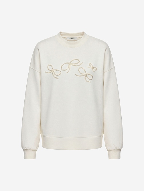 Хлопковый свитшот с декоративной вышивкой