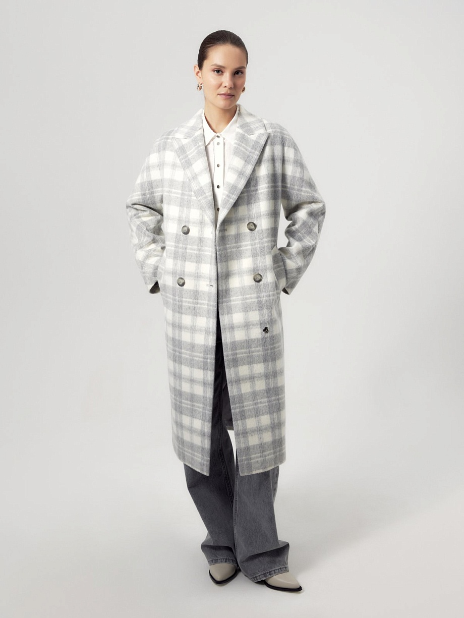 Пальто из шерсти с мембраной и съёмным капюшоном