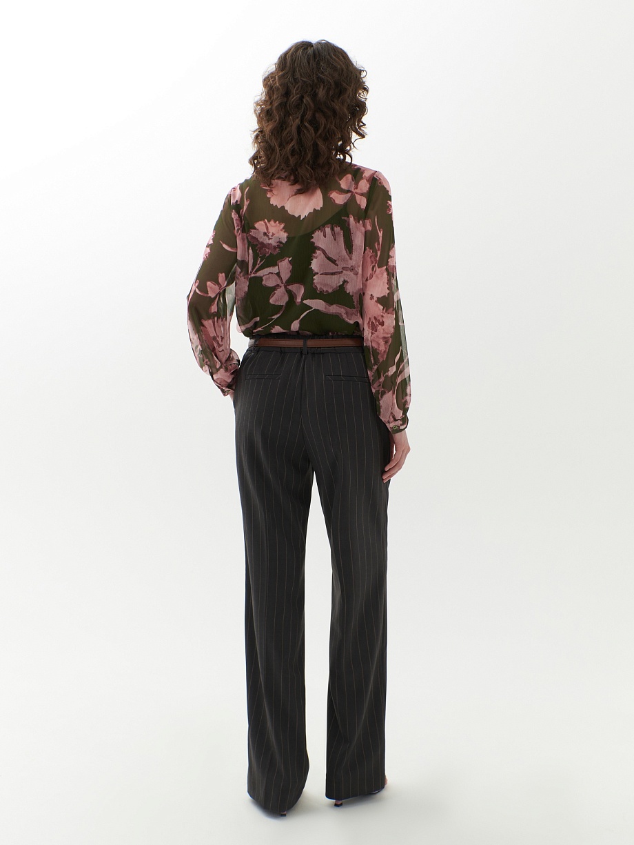 Брюки полуприлегающего силуэта в тонкую полоску