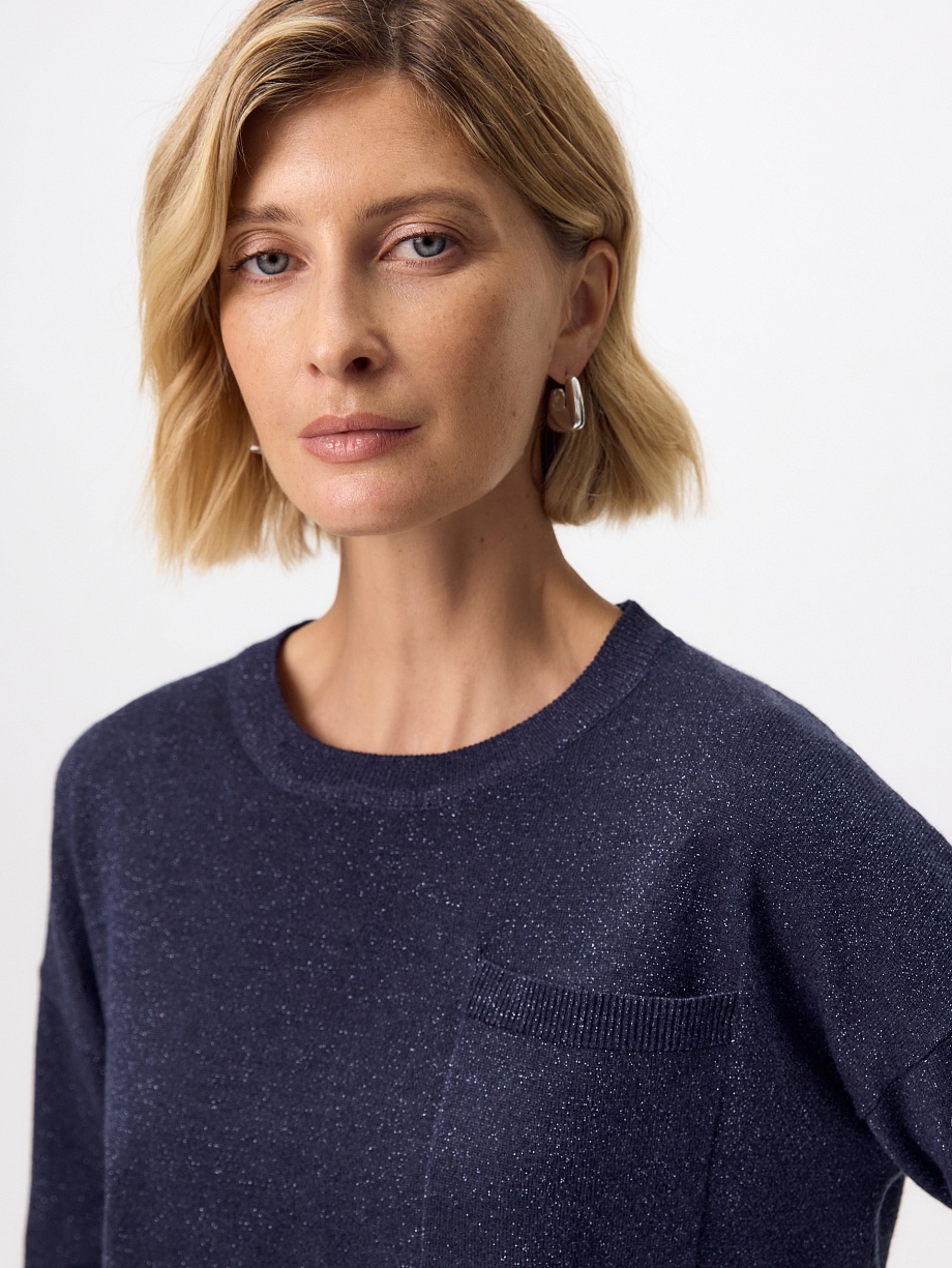 Джемпер из вискозной пряжи с люрексом