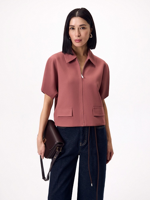 Укороченный жакет на молнии