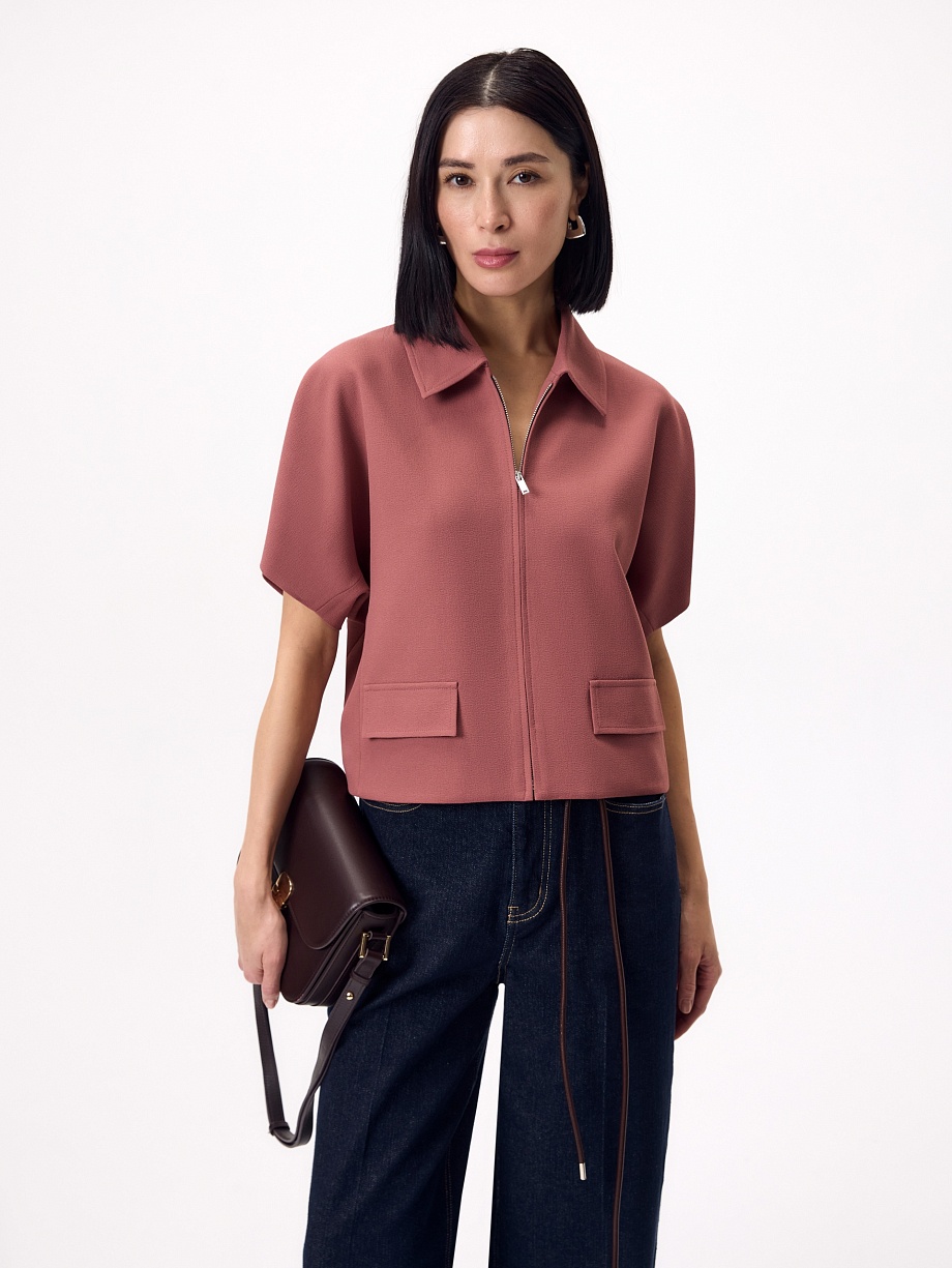 Укороченный жакет на молнии