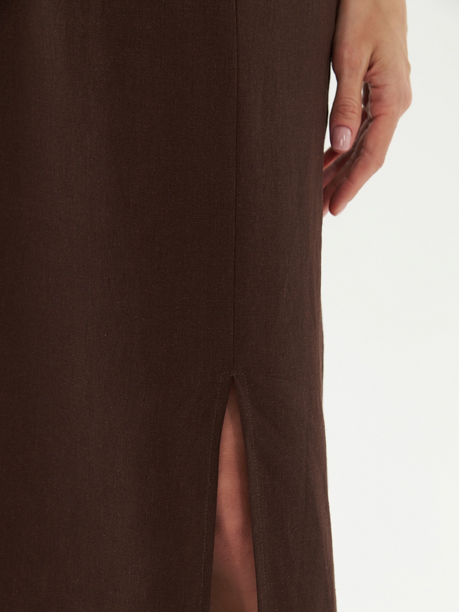 Льняная юбка на завязках