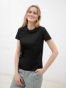 Черная женская футболка из 100% мерсеризованного хлопка POMPA арт.5153147up1099