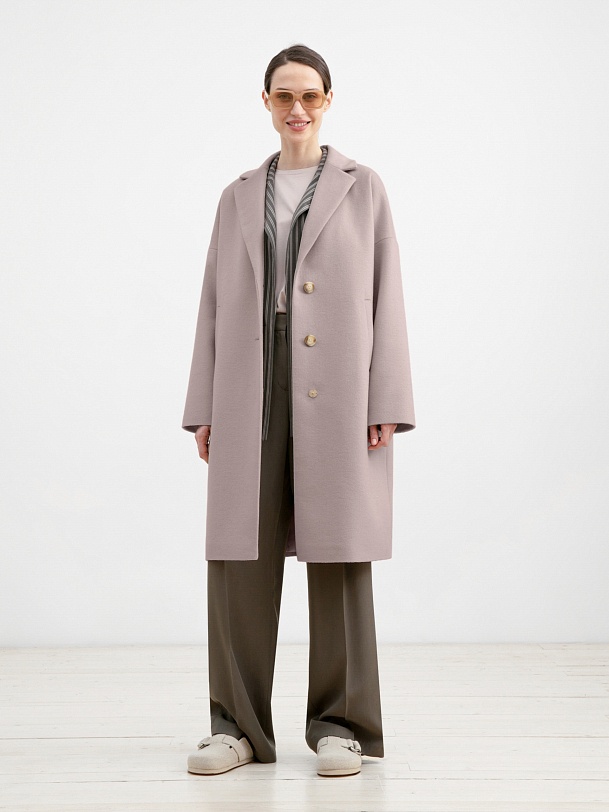 Шерстяное демисезонное пальто с мембраной