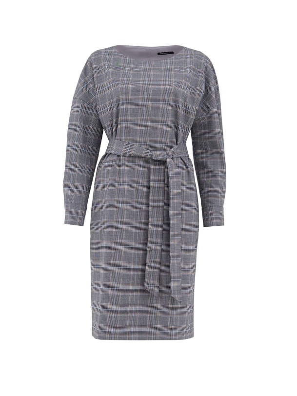 Платье в клетку из костюмной ткани