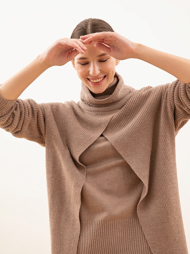 Жакет длинный бежевый