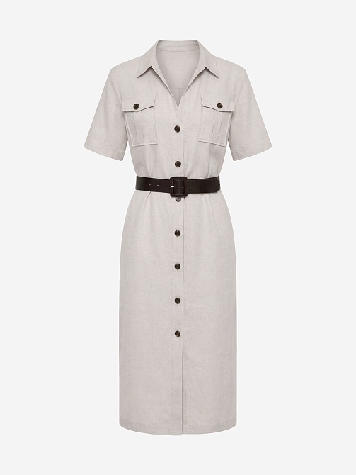 Платье сафари из хлопка и льна