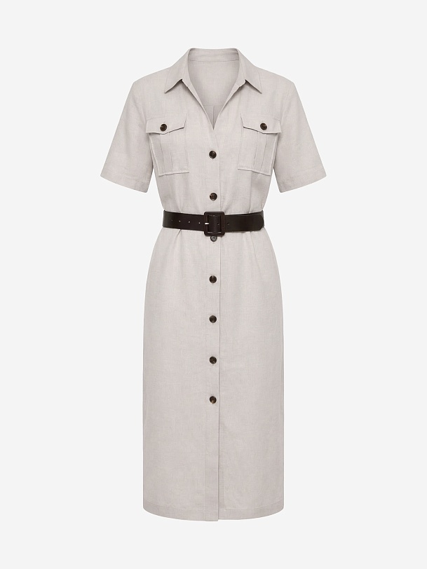 Платье сафари из хлопка и льна