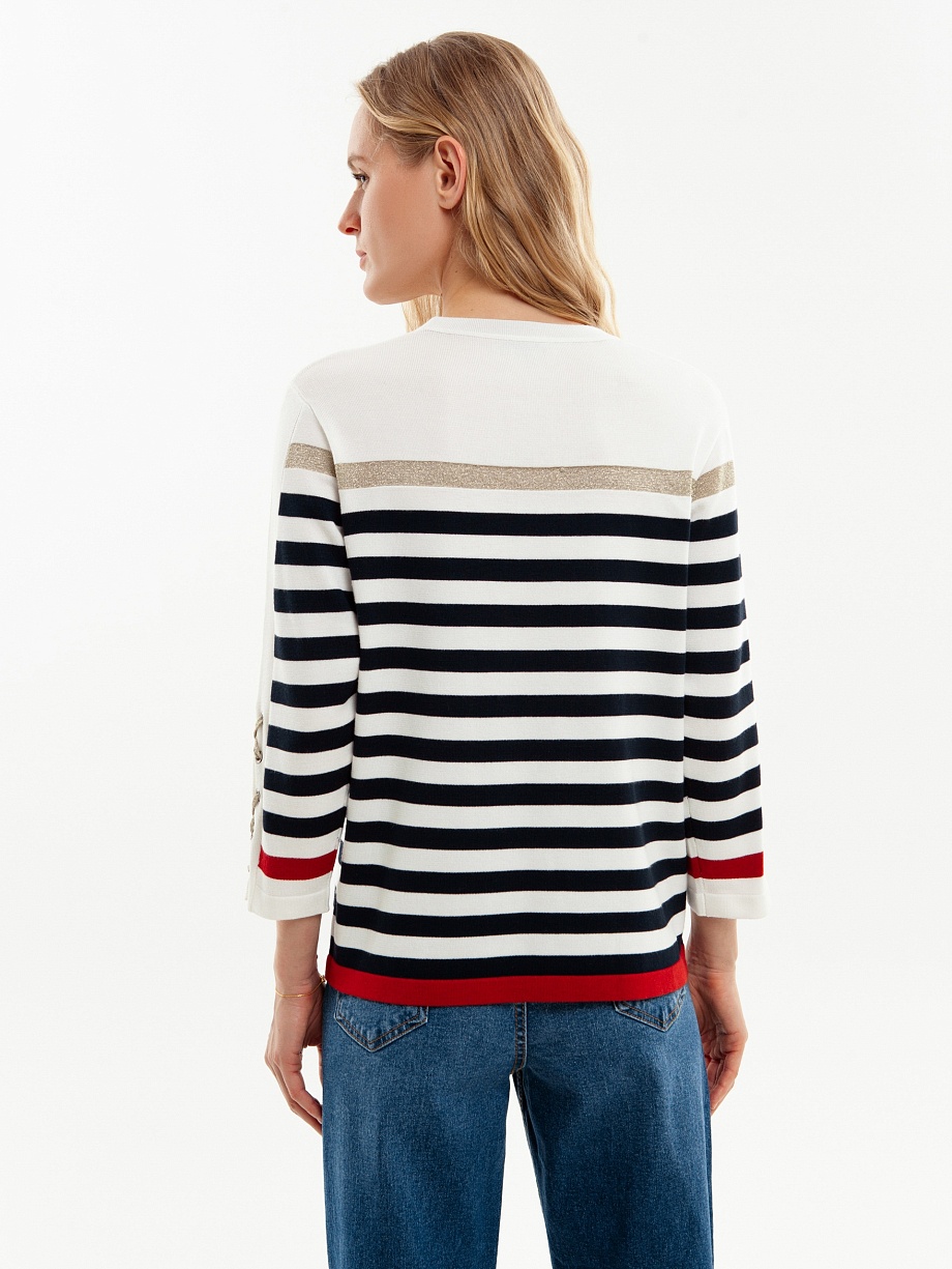 Джемпер прямого кроя в бретонскую полоску из вискозы
