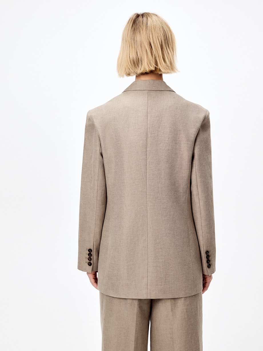 Жакет класический из хлопка и льна