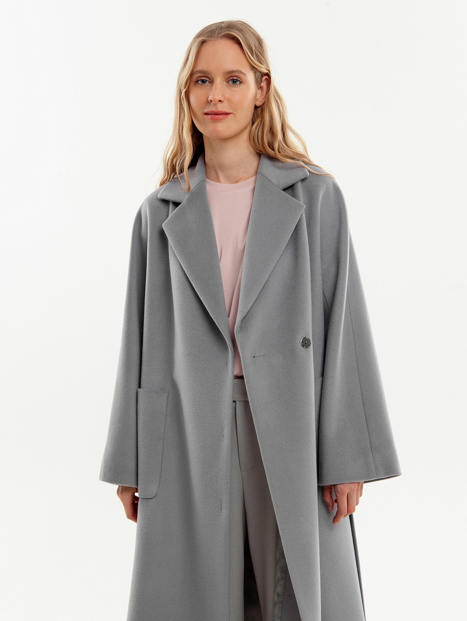 Пальто-халат из ворсовой ткани