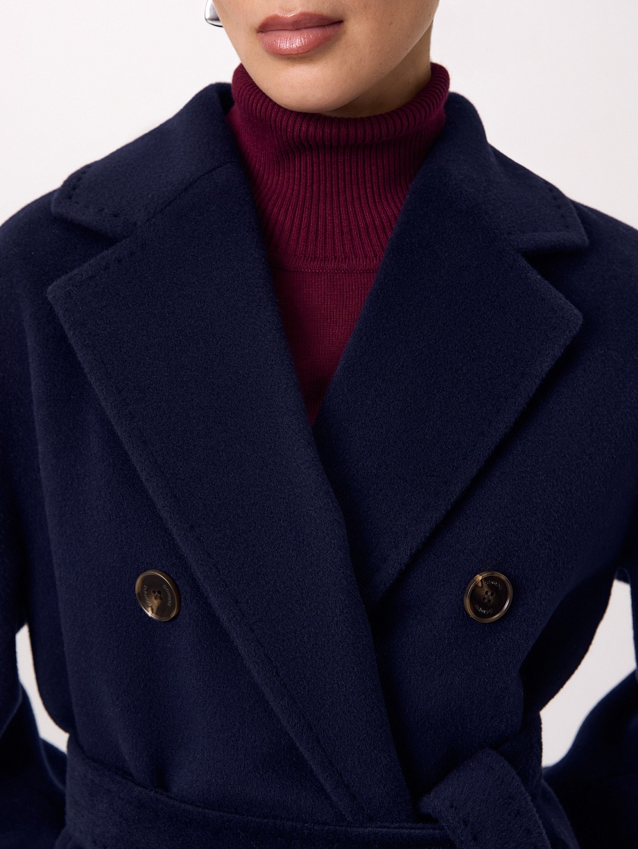 Пальто из шерсти и шелка с мембраной и утеплённой спинкой