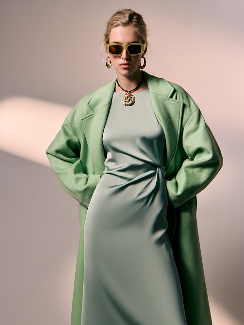 Платье миди из атласа