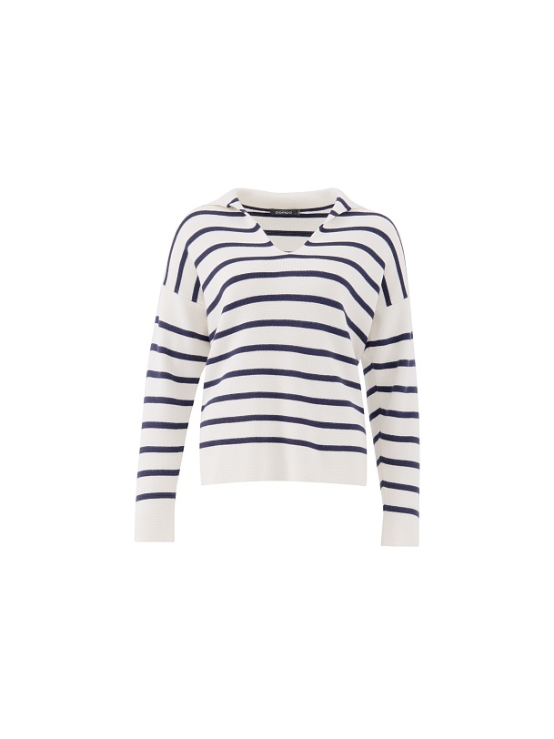 Джемпер с V-образным вырезом и воротником апаш