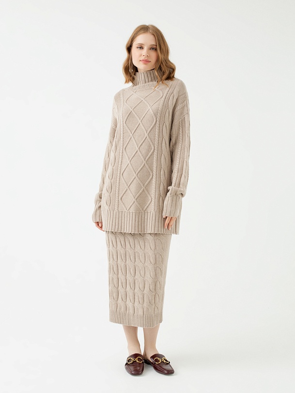 Прямая трикотажная юбка