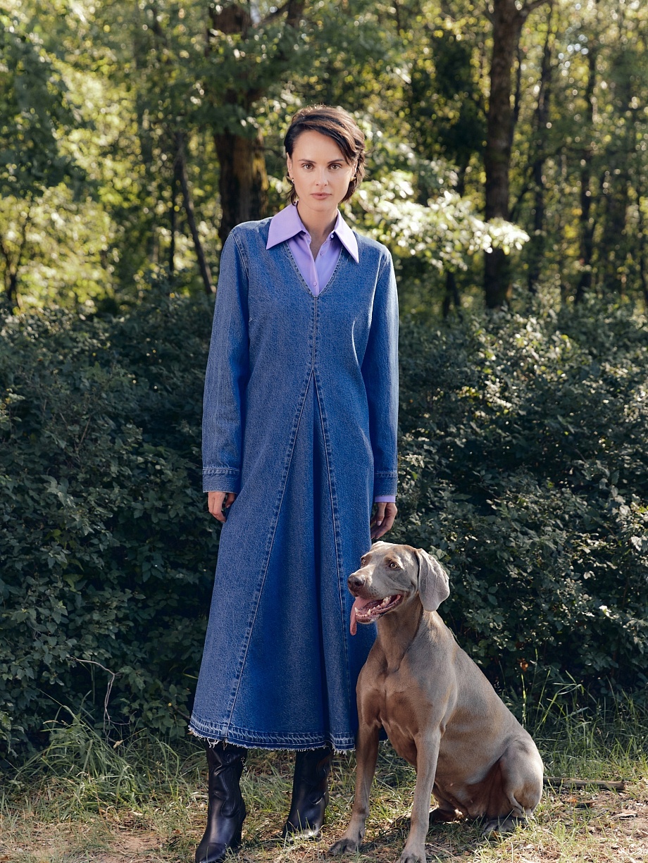 Джинсовое платье из 100% хлопка