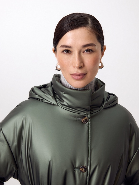 Пальто из непромокаемой плащёвой ткани с капюшоном POMPA арт.1015160i10041