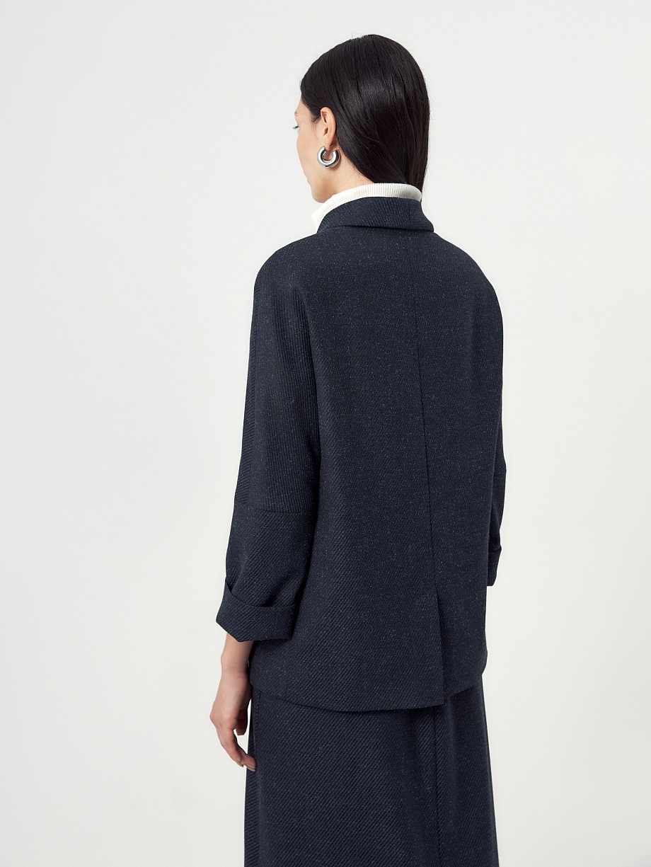 Жакет из костюмной ткани с укороченными рукавами