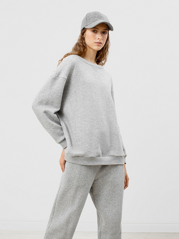 Свитшот женский серый меланж