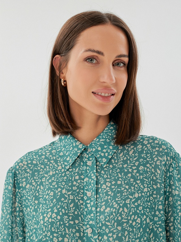 Романтичная блуза прямого силуэта POMPA арт.3147543ss0690