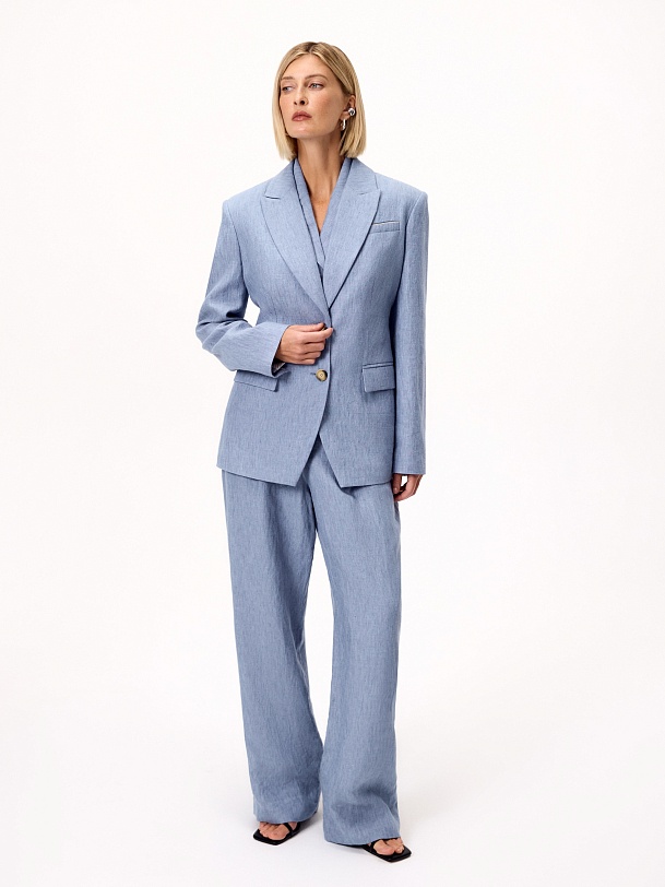 Приталенный жакет из премиального 100% льна 