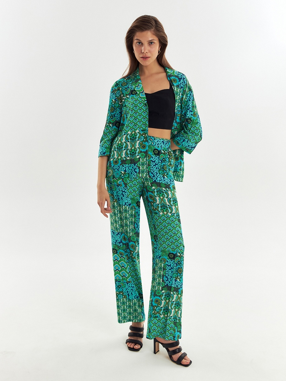 Летние брюки из вискозы на эластичном поясе