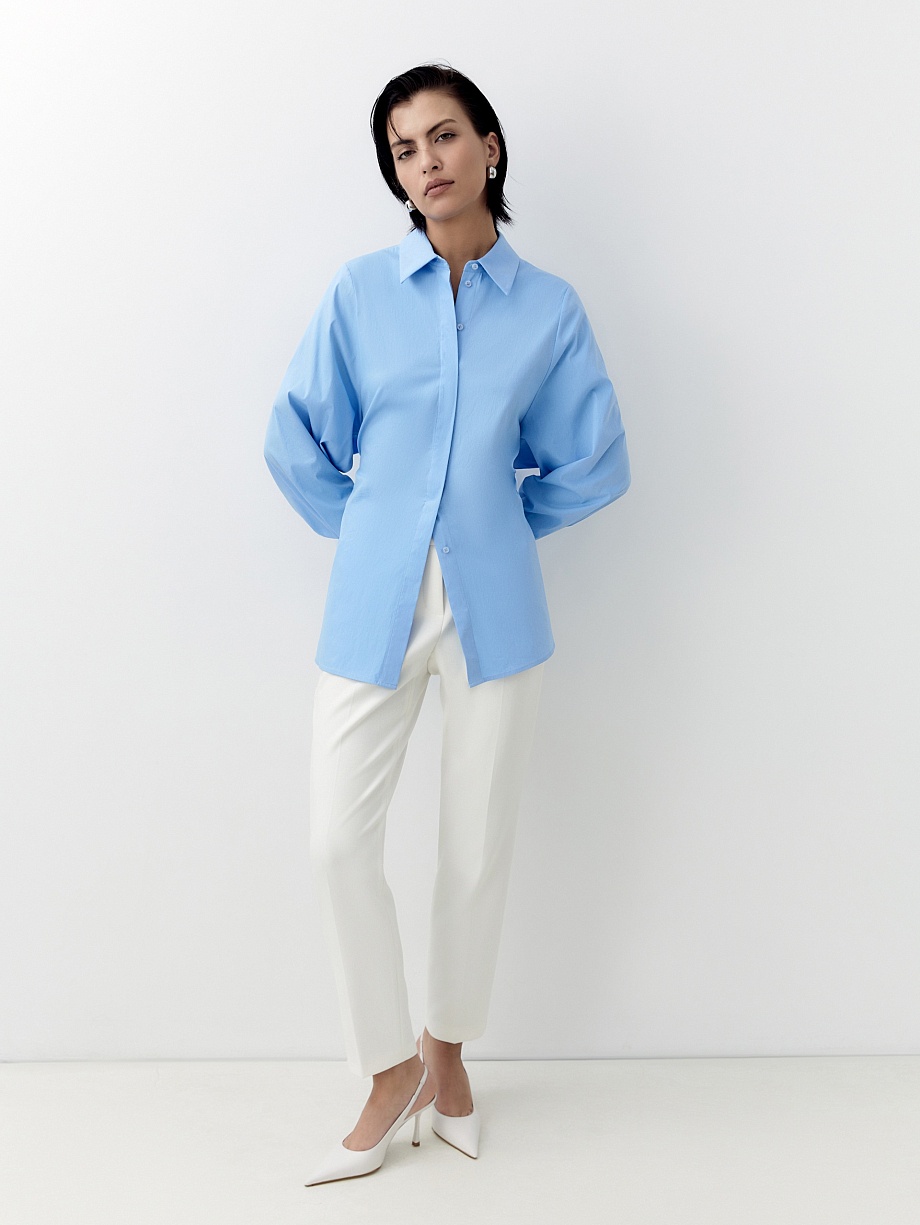 Блуза из хлопковой ткани с резинкой на спинке