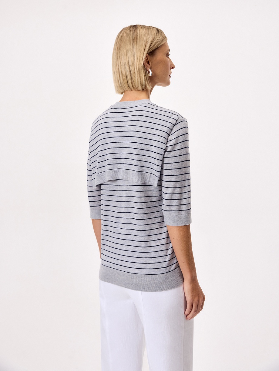 Вязаный джемпер с воротником гюйс