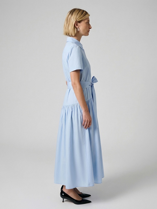 Хлопковое платье-рубашка