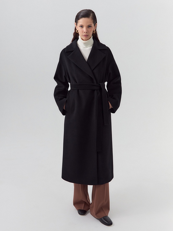 Пальто из 100% шерсти с мембраной и съёмным капюшоном