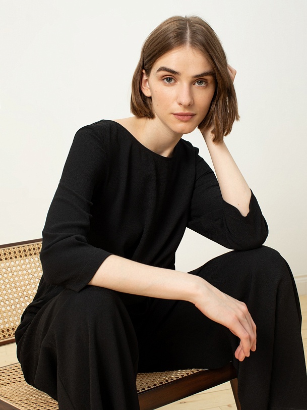 Комбинезон женский черный брючный