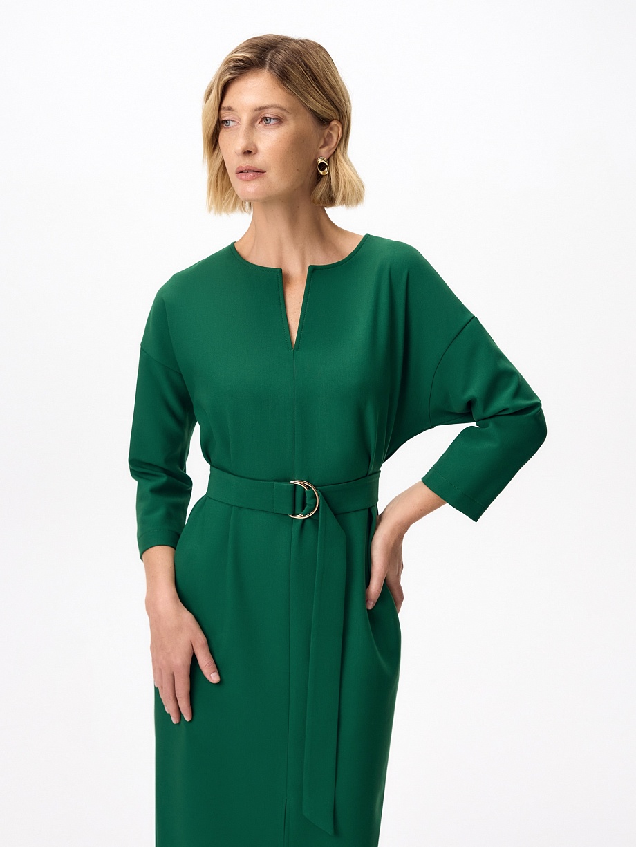 Платье- миди из костюмной ткани