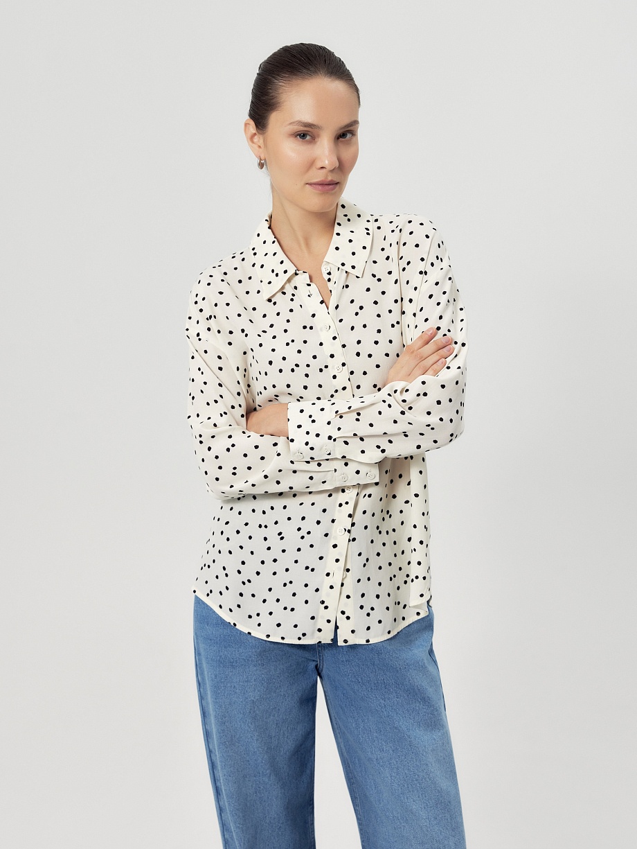 Блузка из 100% вискозы в горошек