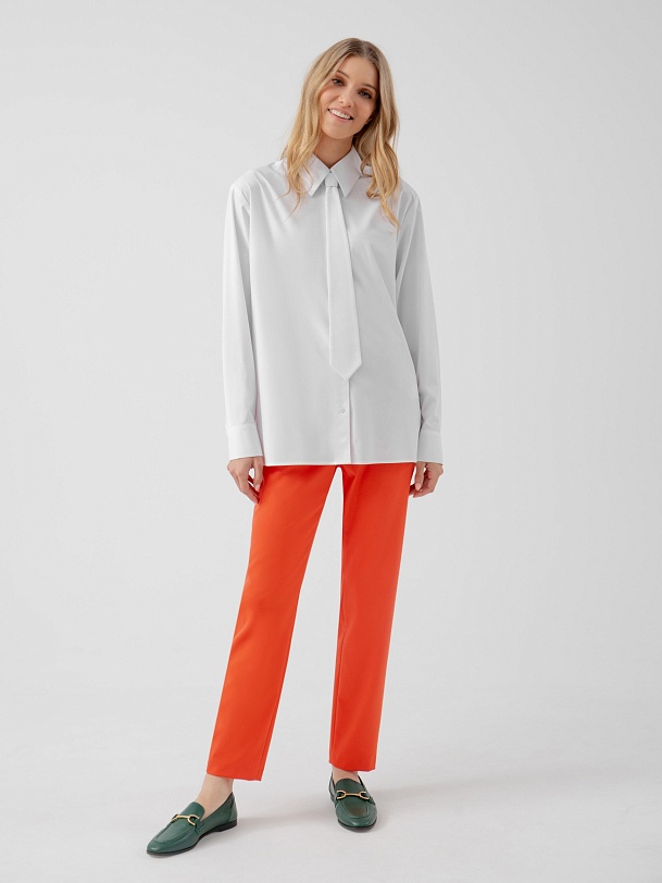 Белая рубашка со съёмным галстуком