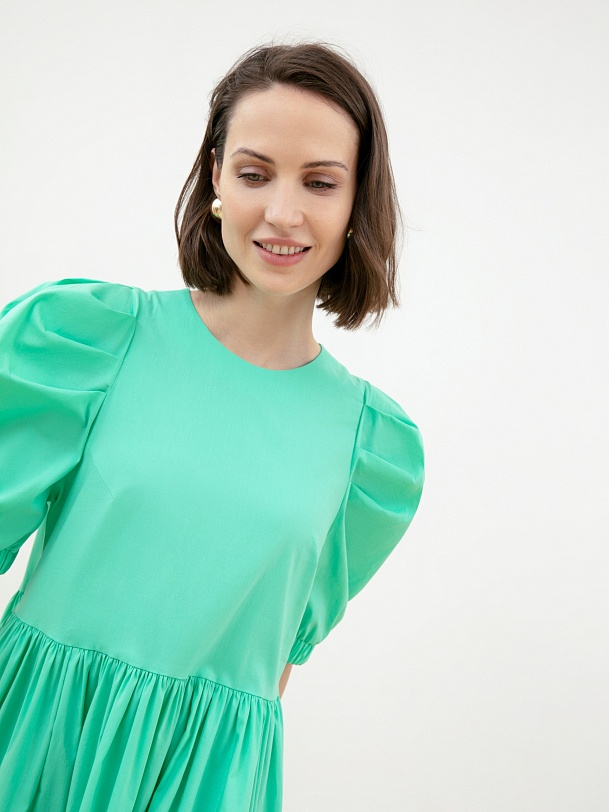 Платье длинное летнее с рукавами-фонариками