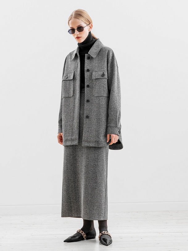 Жакет-рубашка прямая