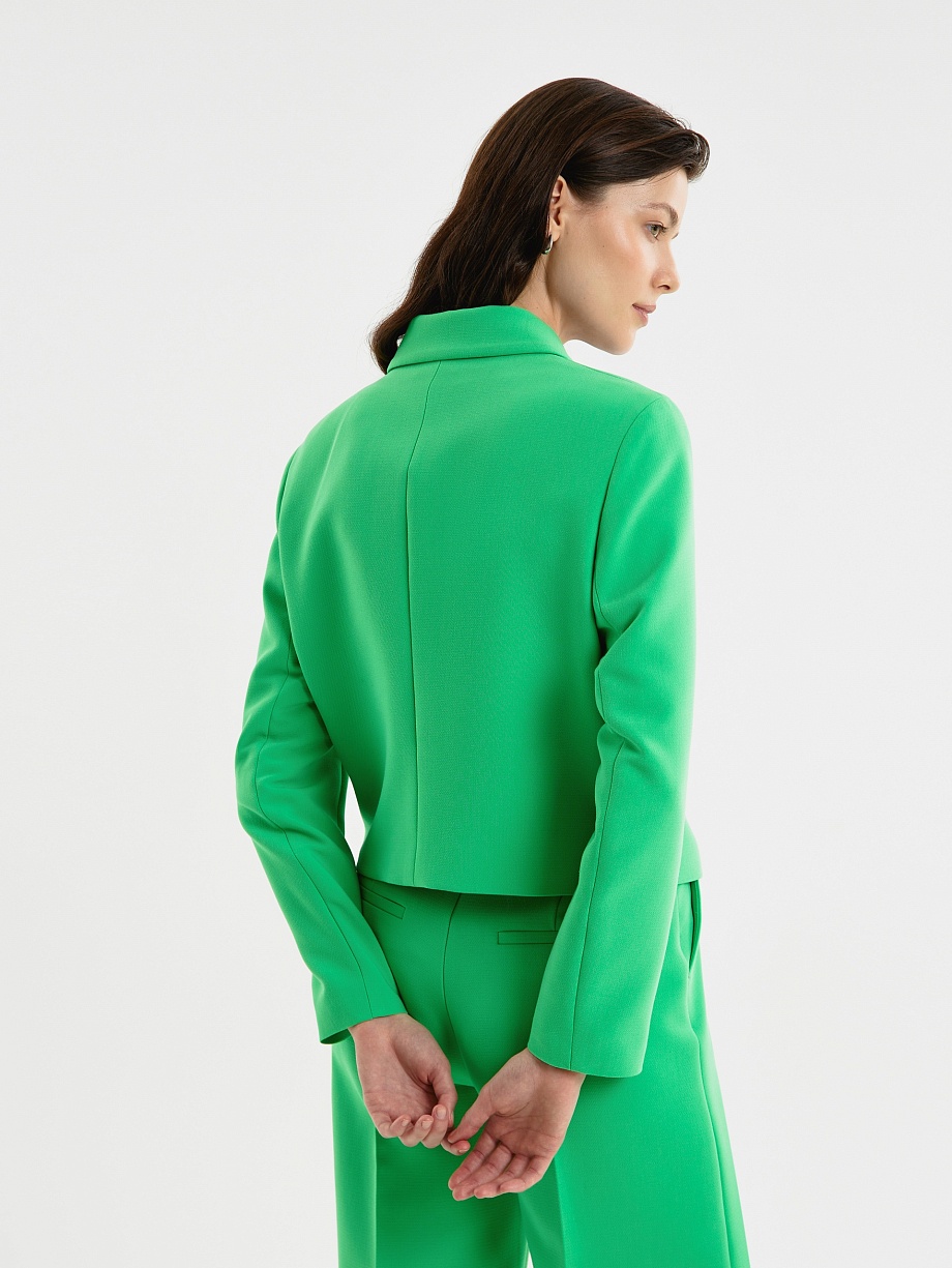 Укороченный жакет из вискозной костюмной ткани