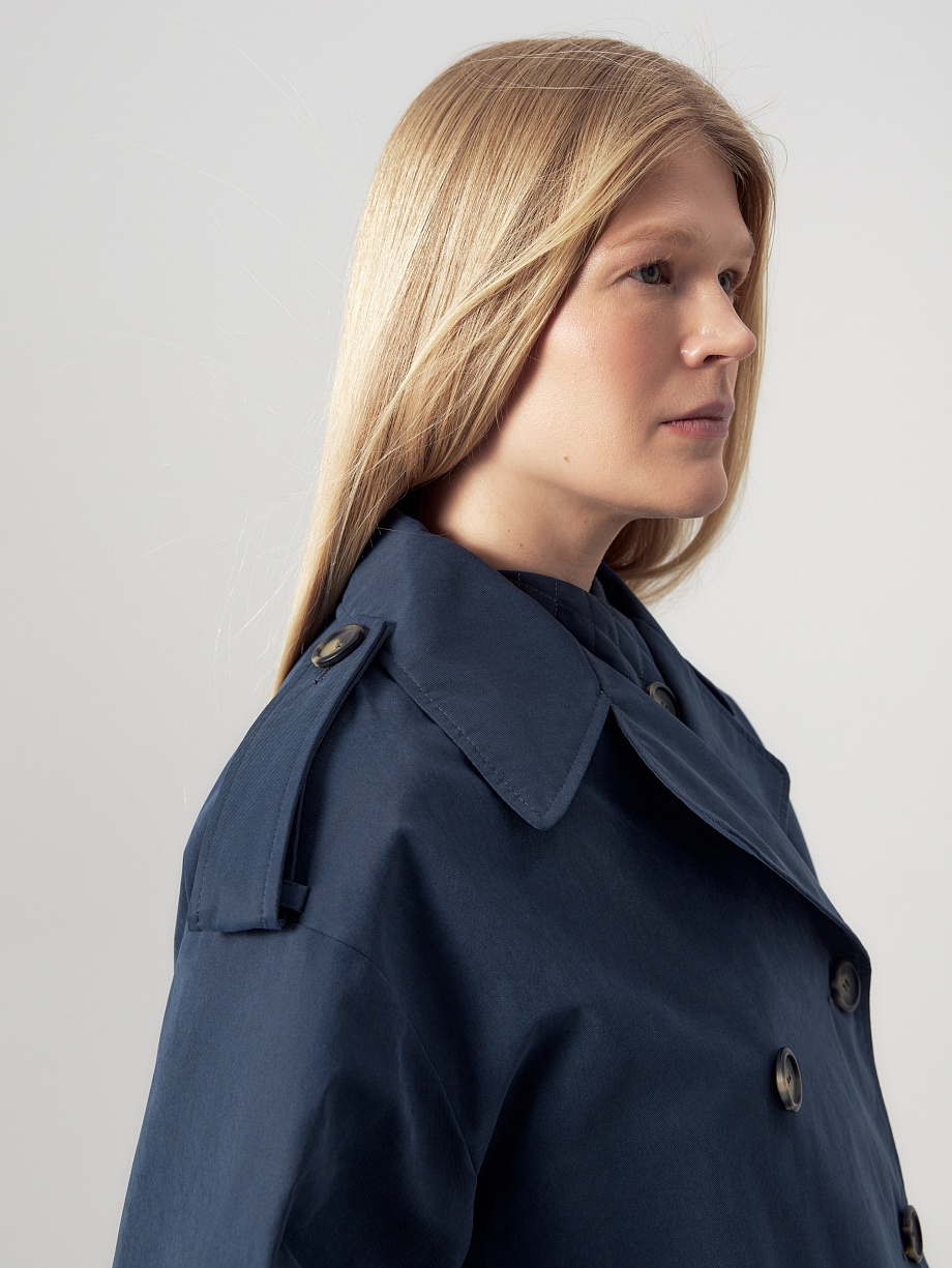 Пальто-тренч из плащевой ткани с мембраной