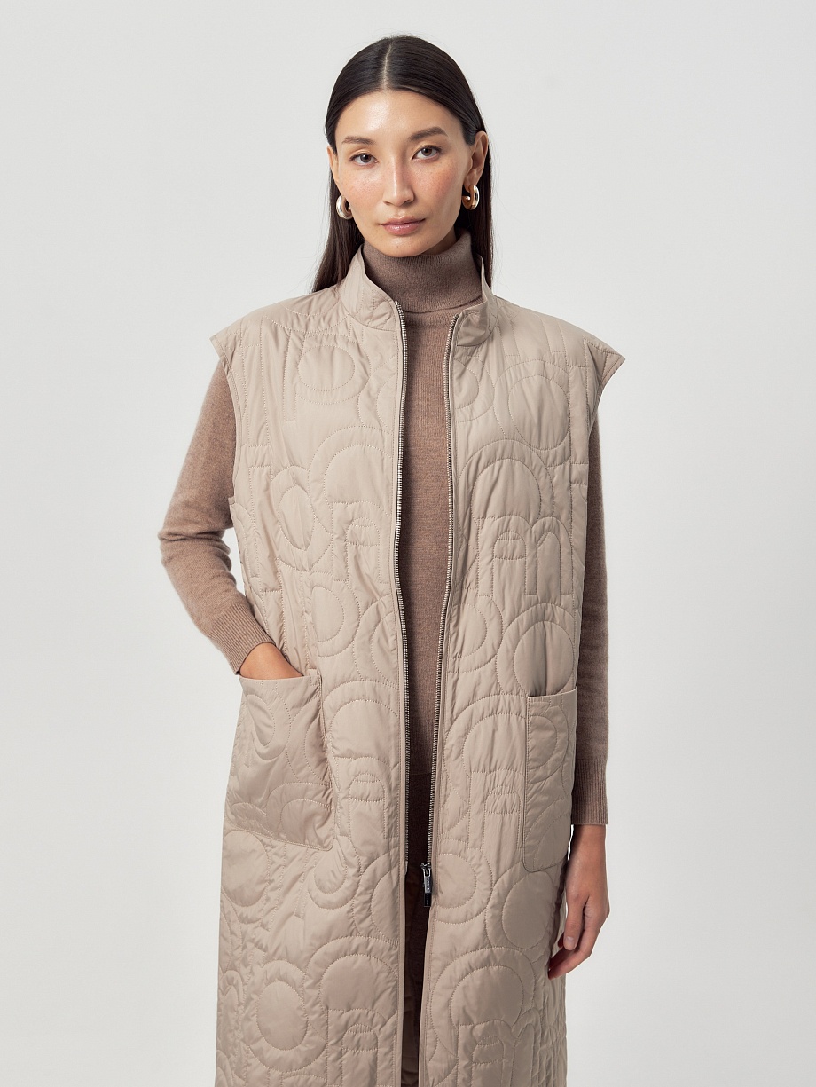 Пальто из премиальной шерсти со стёганым жилетом