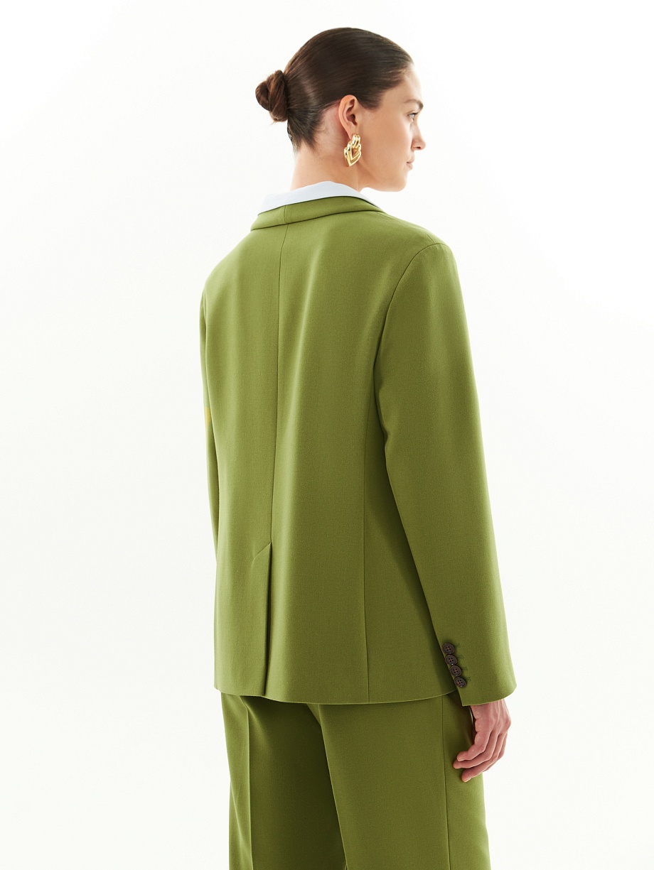 Жакет из костюмной ткани с воротником шалька